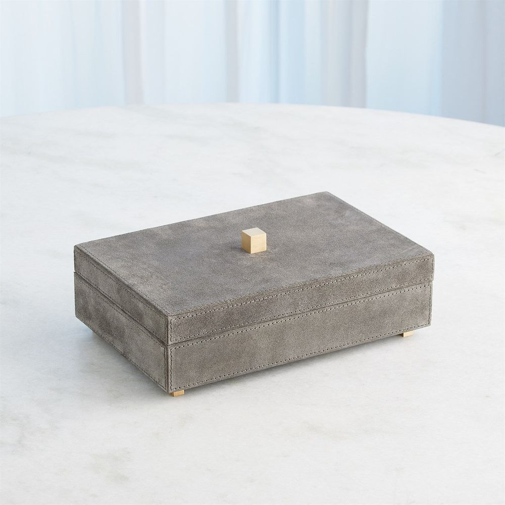 Boxes Posh Box - Grey Suede Large