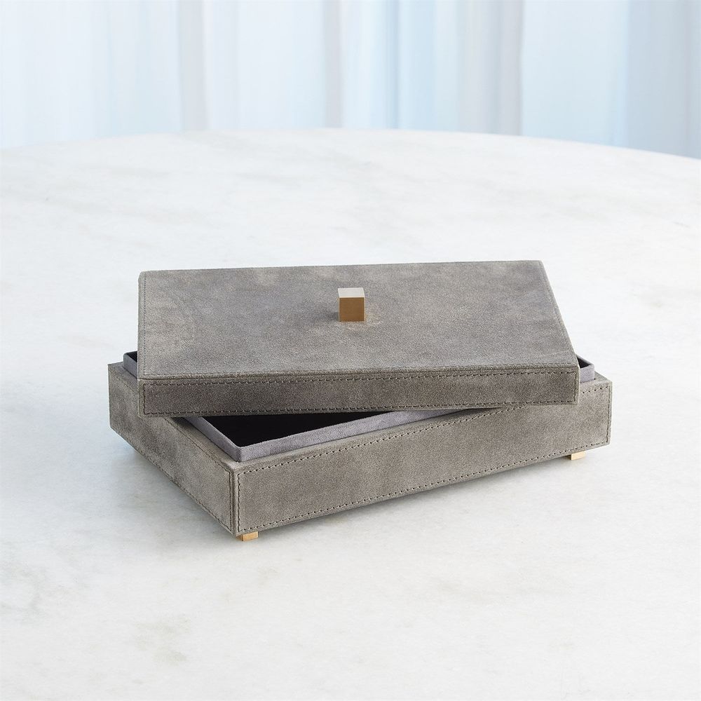 Posh Box - Grey Suede Small