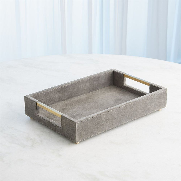 Serveware: Trays Posh Tray - Grey Suede Large