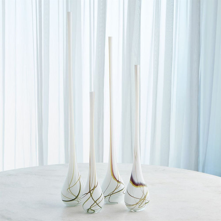 Pollock Bulb Vase-White-Med