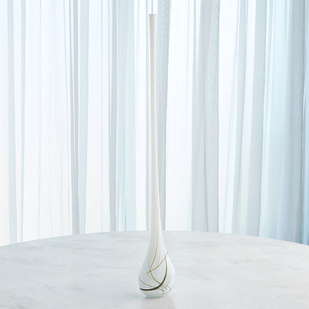 Pollock Bulb Vase-White-Med