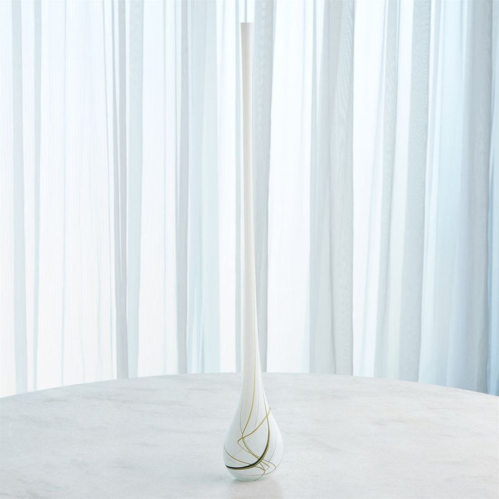 Pollock Bulb Vase-White-Med