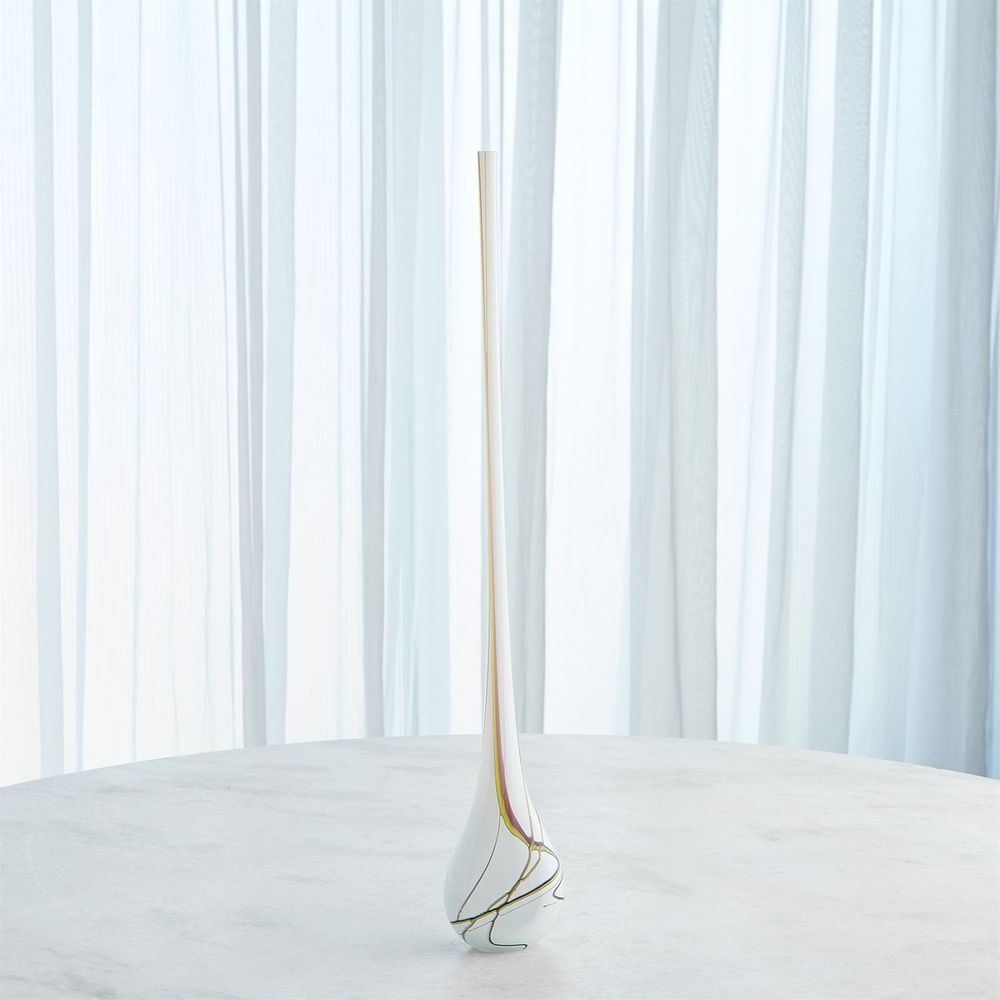 Pollock Bulb Vase-White-Med