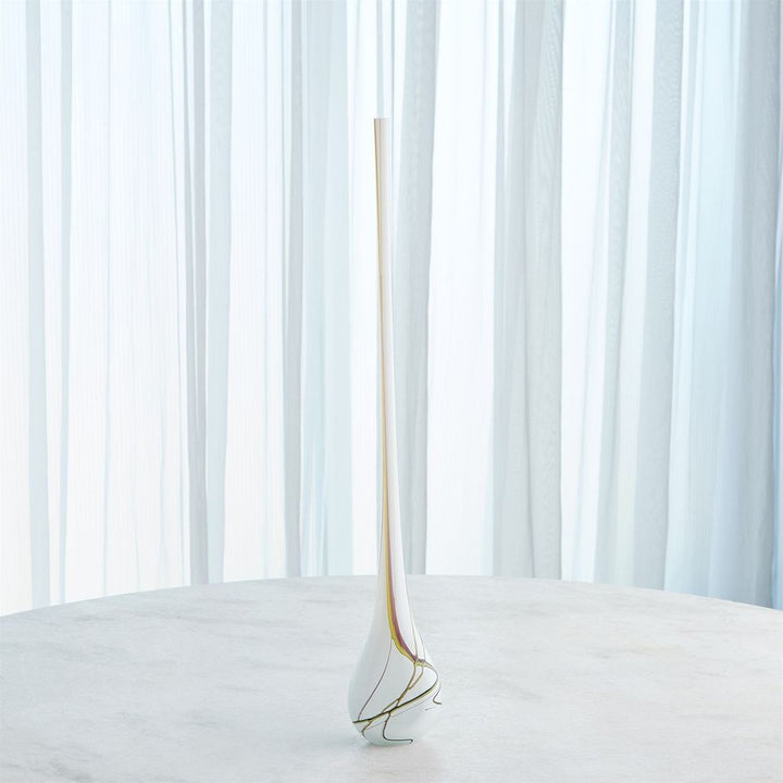 Pollock Bulb Vase-White-Med