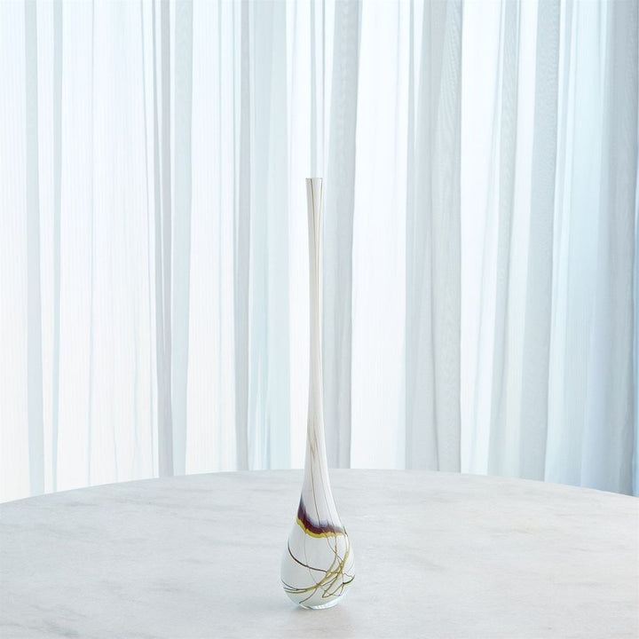 Pollock Bulb Vase-White-Med