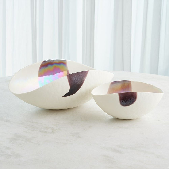 Decorative Objects Mirabelle Centerpiece-Ivory/Plum