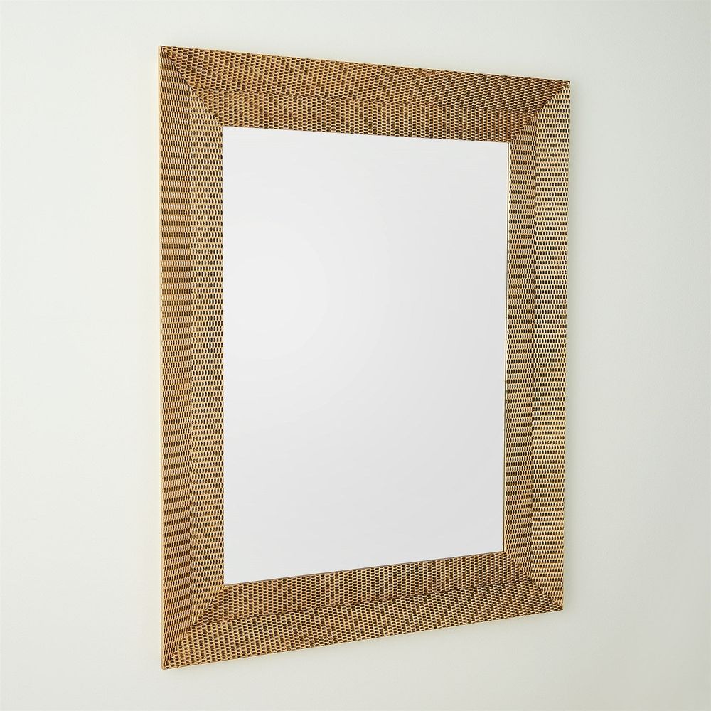 Wall Mirrors Delicate Basketweave Mirror-Gold