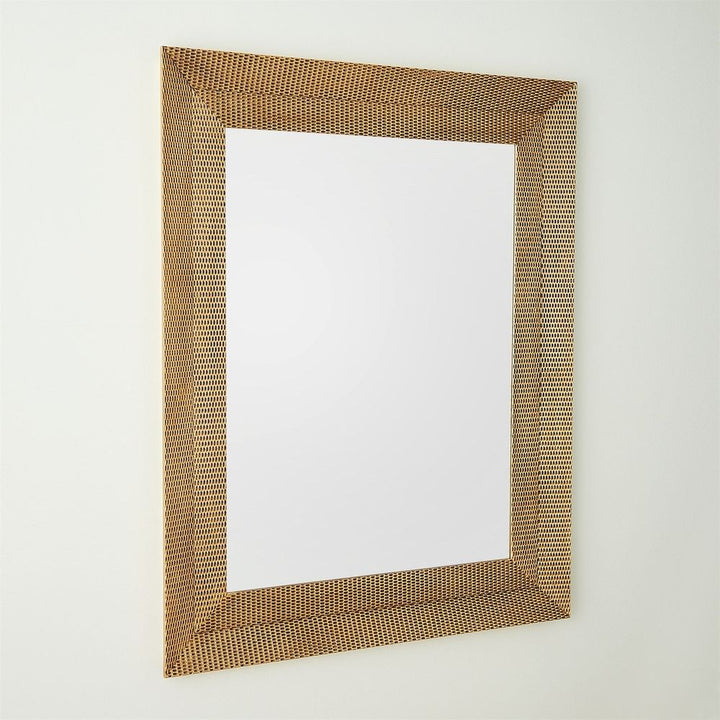 Wall Mirrors Delicate Basketweave Mirror-Gold