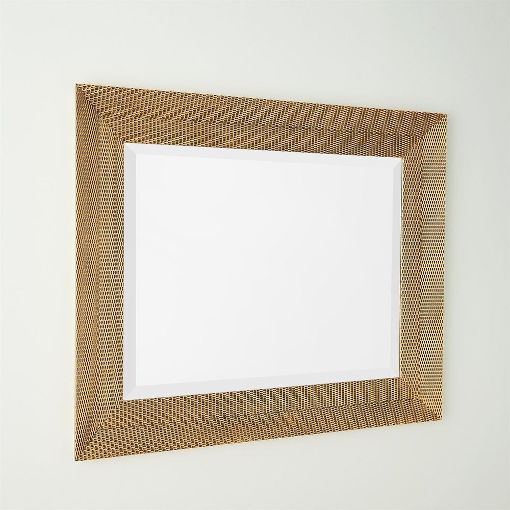 Wall Mirrors Delicate Basketweave Mirror-Gold