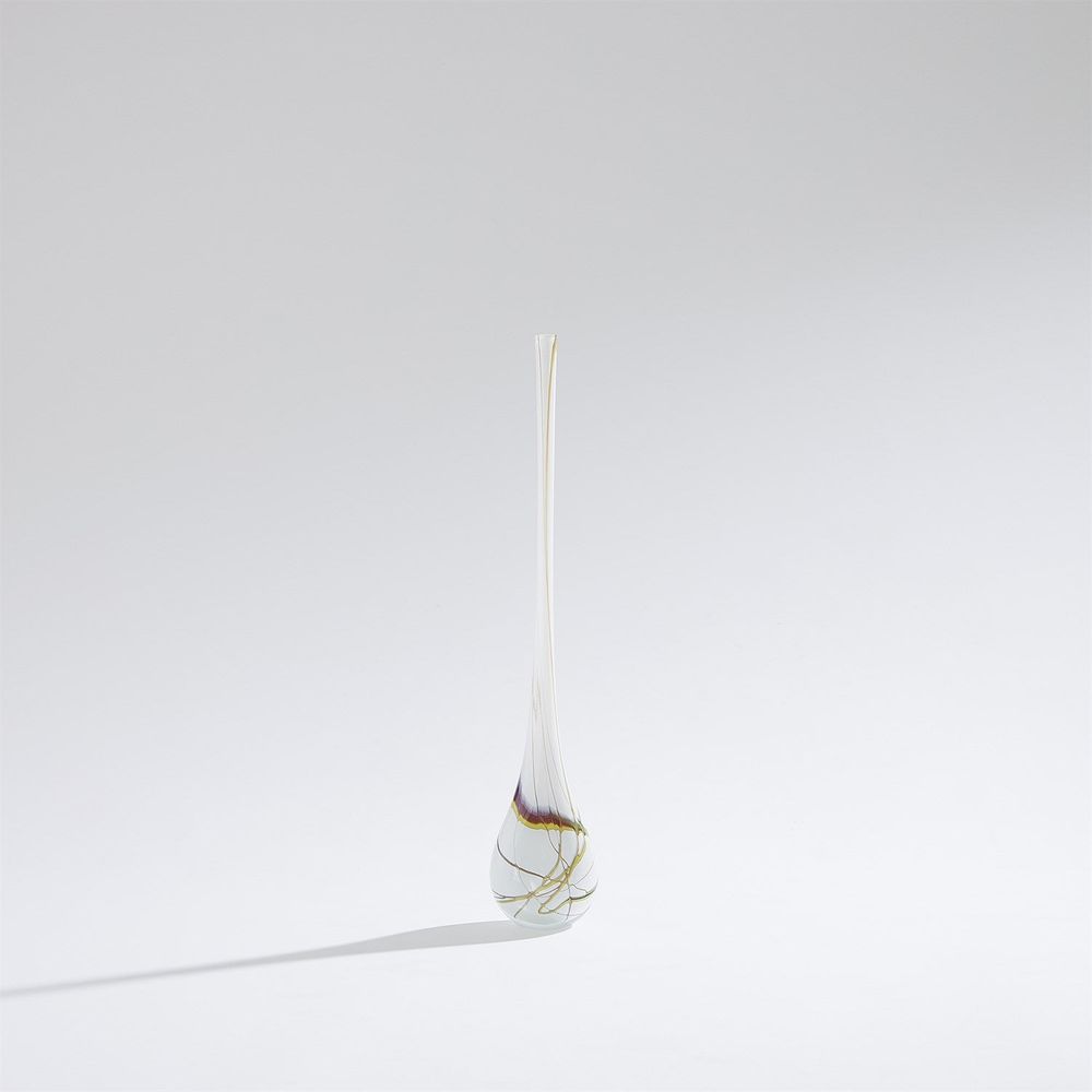Pollock Bulb Vase-White-Med