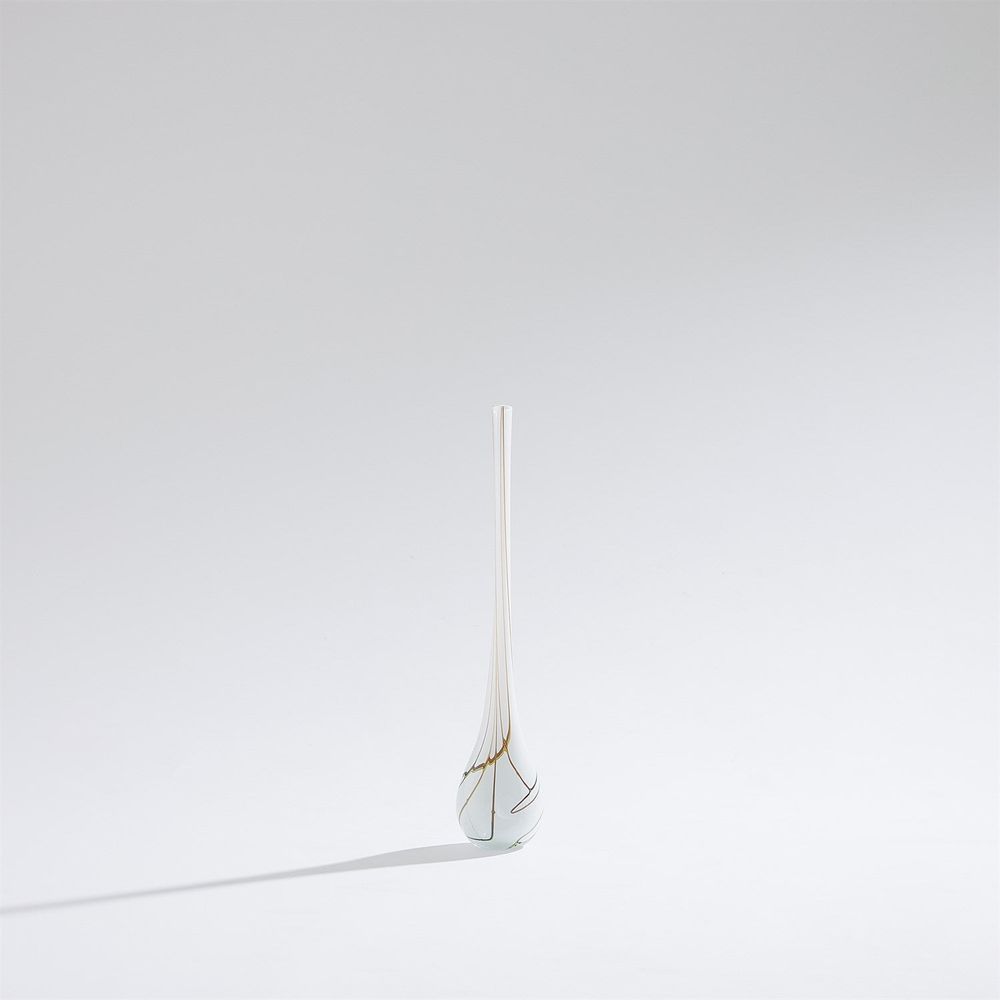 Pollock Bulb Vase-White-Med