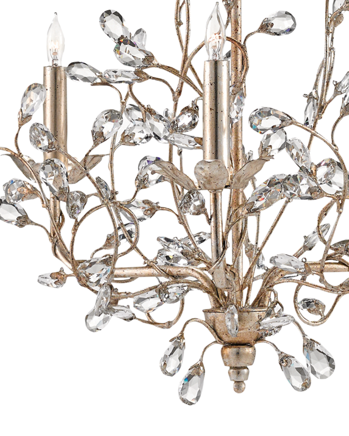 Crystal Bud Small Silver Chandelier