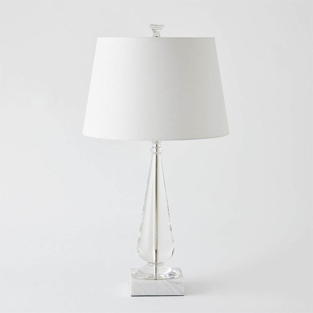 Table Lamps Tapered Crystal Lamp w/Marble Base