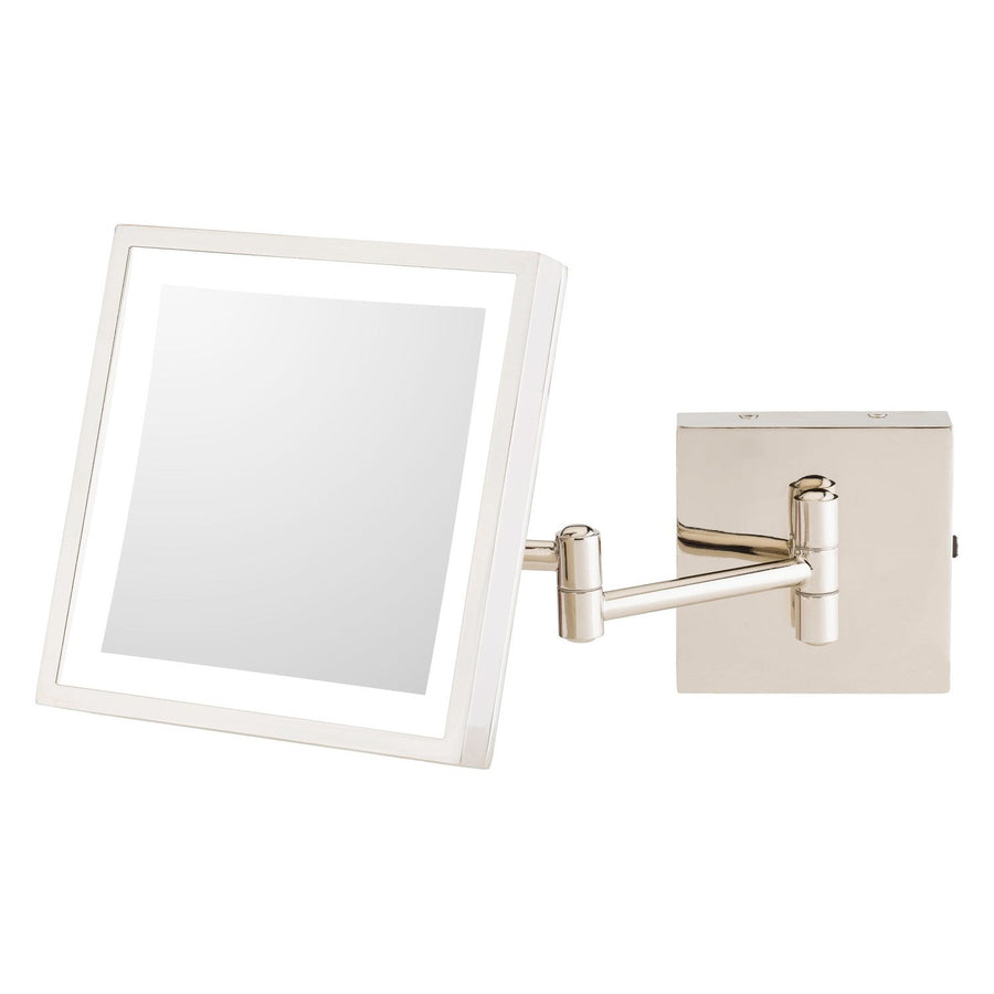 Single-Sided LED Square Wall Mirror - Rechargeable-Aptations-APT-913-35-43-MirrorsChrome with warm white light-1-France and Son