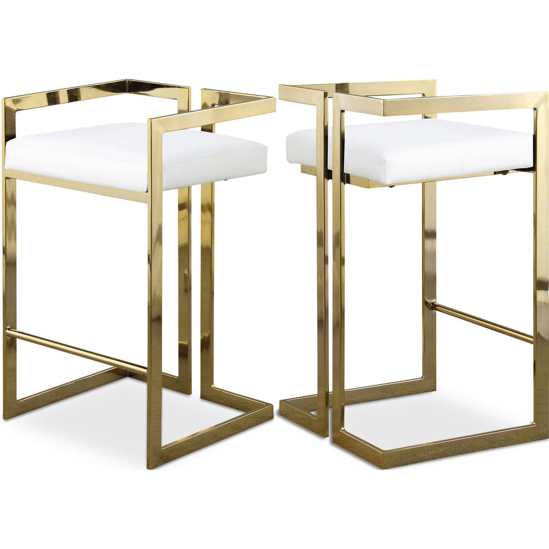 Ezra White Vegan Leather Upholstered Counter Stool