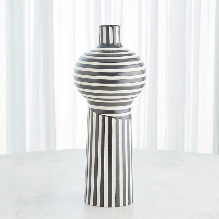 Colbert Vase-Black/White-Wide