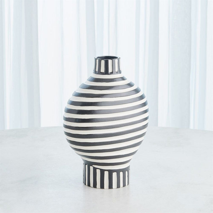 Colbert Vase-Black/White-Wide