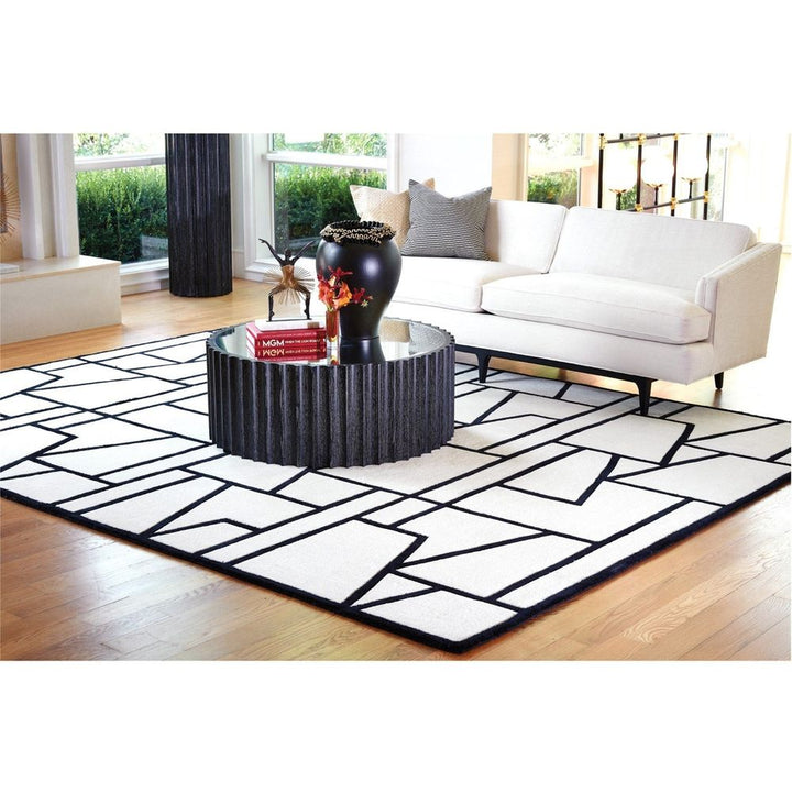 Rugs Zig Zag Rug-Ivory/Black-12 x 18