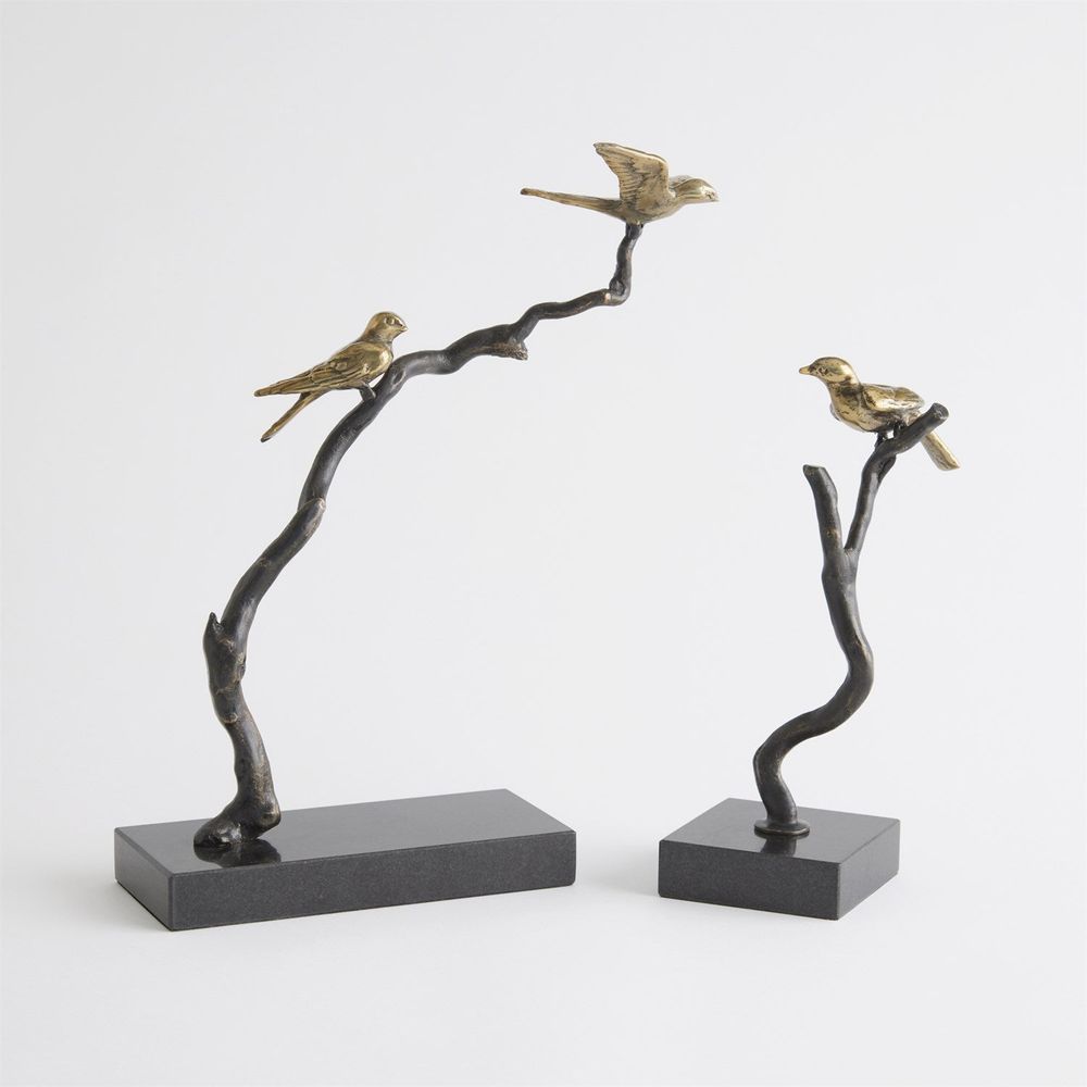 Decorative Objects Perched Sparrows-Bronze/Brass - Large