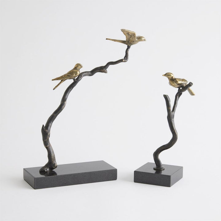 Decorative Objects Perched Sparrows-Bronze/Brass - Large