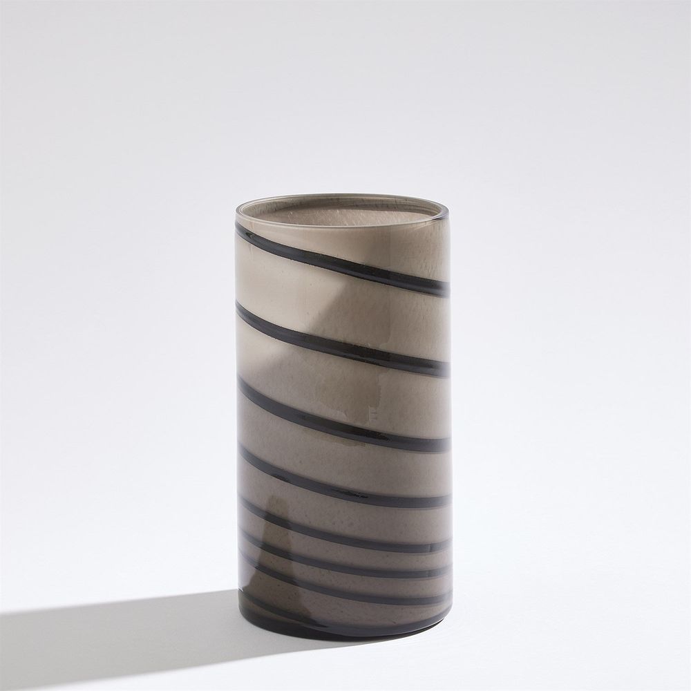 Twirl Vase-Amber/White-Wide