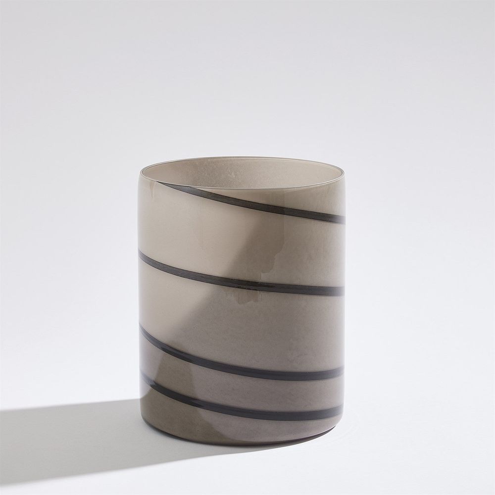 Twirl Vase-Amber/White-Wide