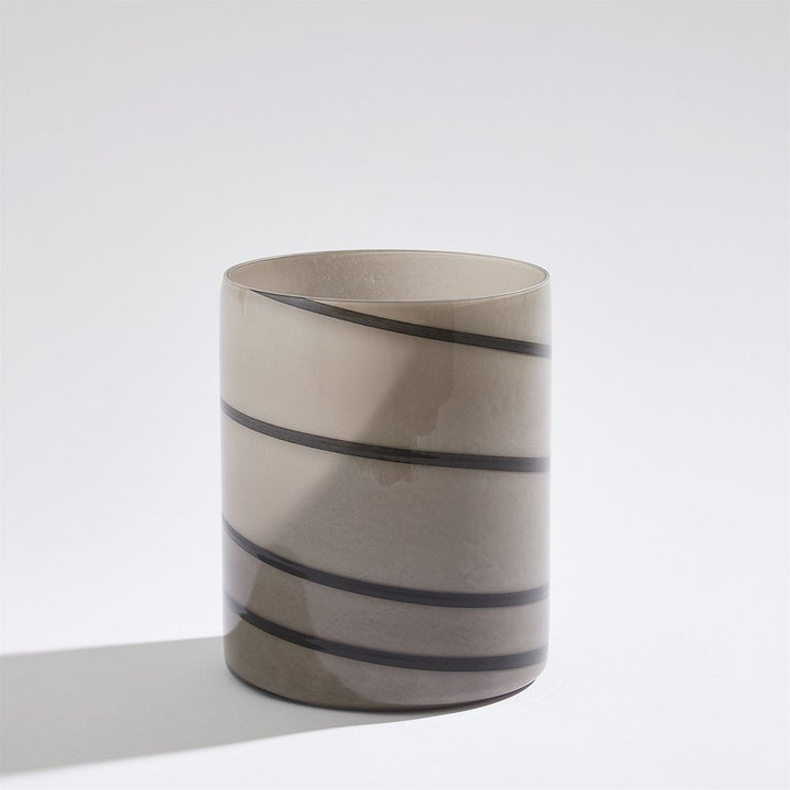 Twirl Vase-Amber/White-Wide