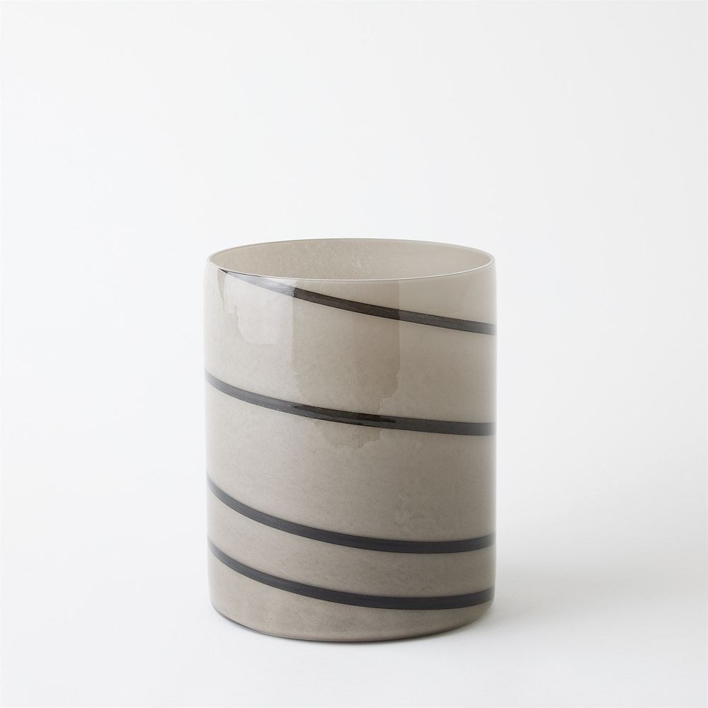 Twirl Vase-Amber/White-Wide