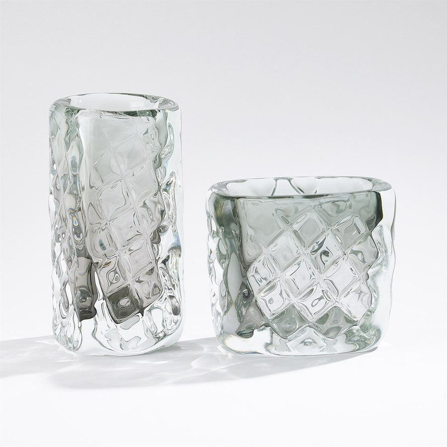 Vases Quilted Vase-Grey-Wide