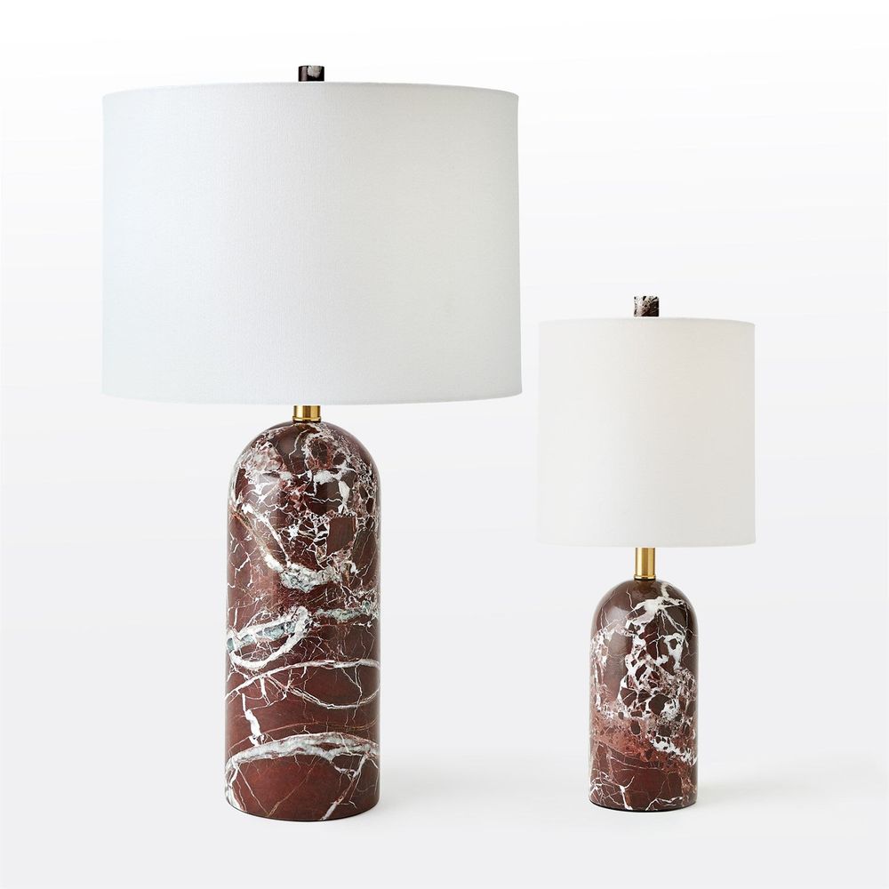 Table Lamps Callanish Marble Lamp-Maroon-Lg
