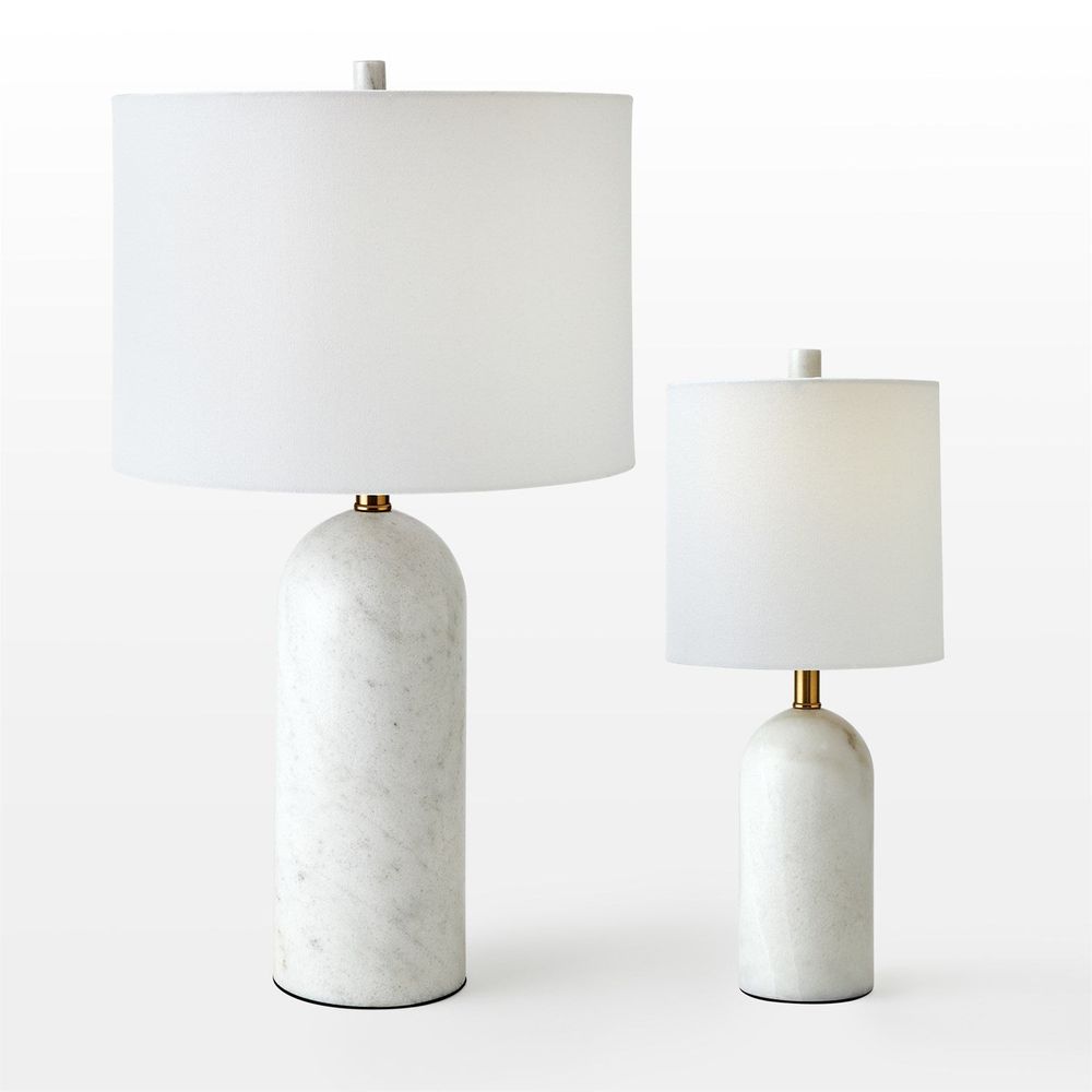 Table Lamps Callanish Marble Lamp-White-Sm