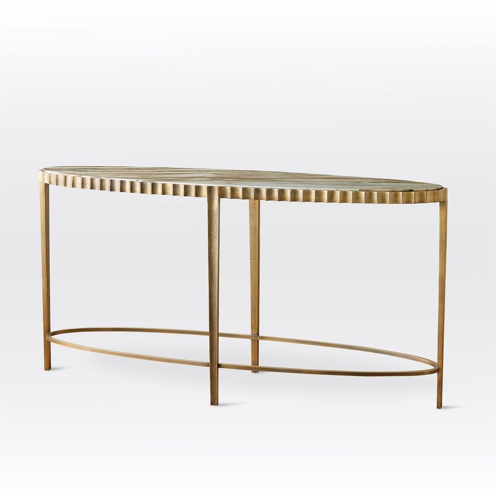 Console Tables Liberty Console-Vintage Brass/Calacatta Gold Marble