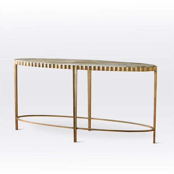 Console Tables Liberty Console-Vintage Brass/Calacatta Gold Marble