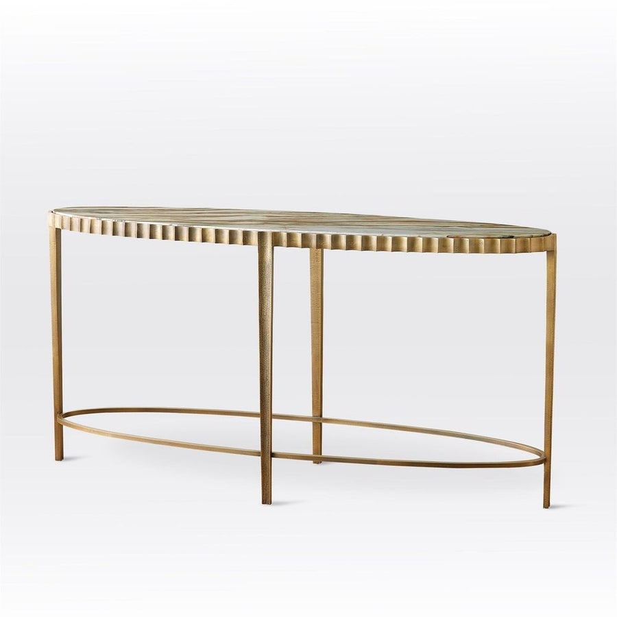 Console Tables Liberty Console-Vintage Brass/Calacatta Gold Marble