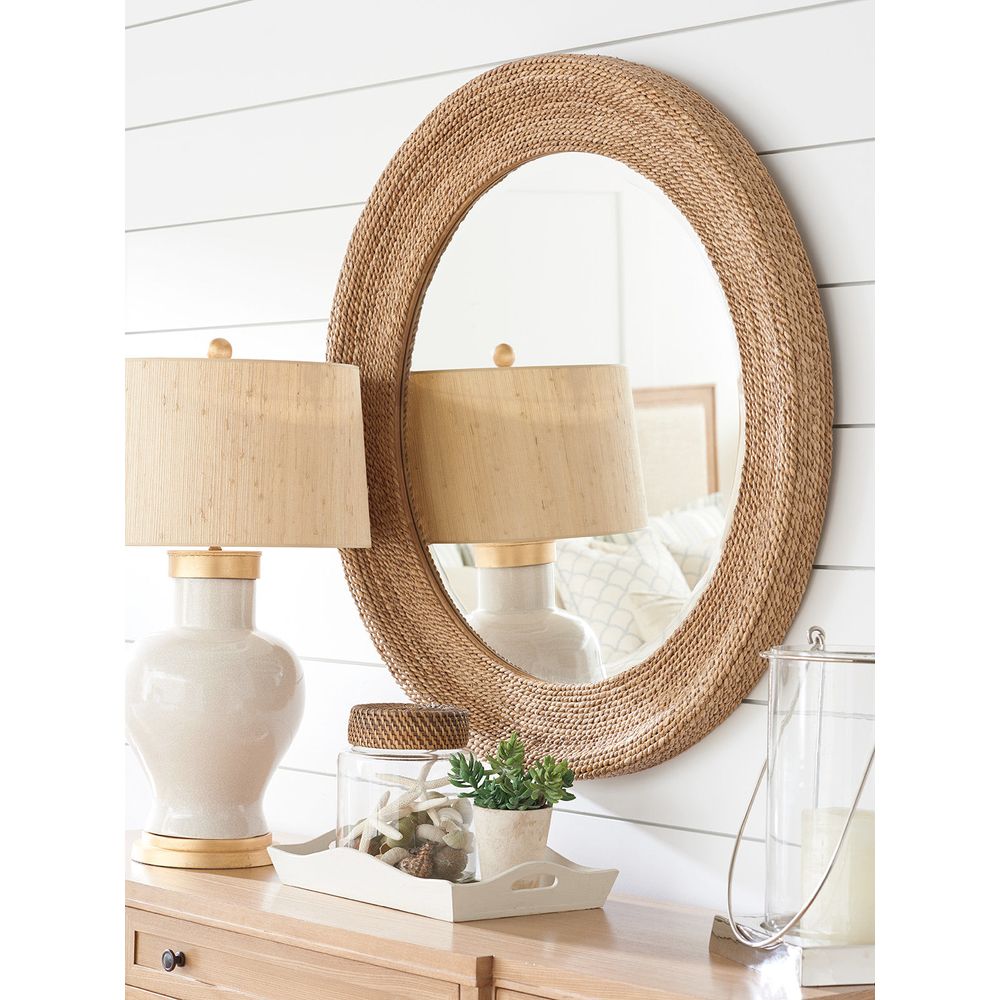 Mirrors La Jolla Woven Round Mirror - Sandstone
