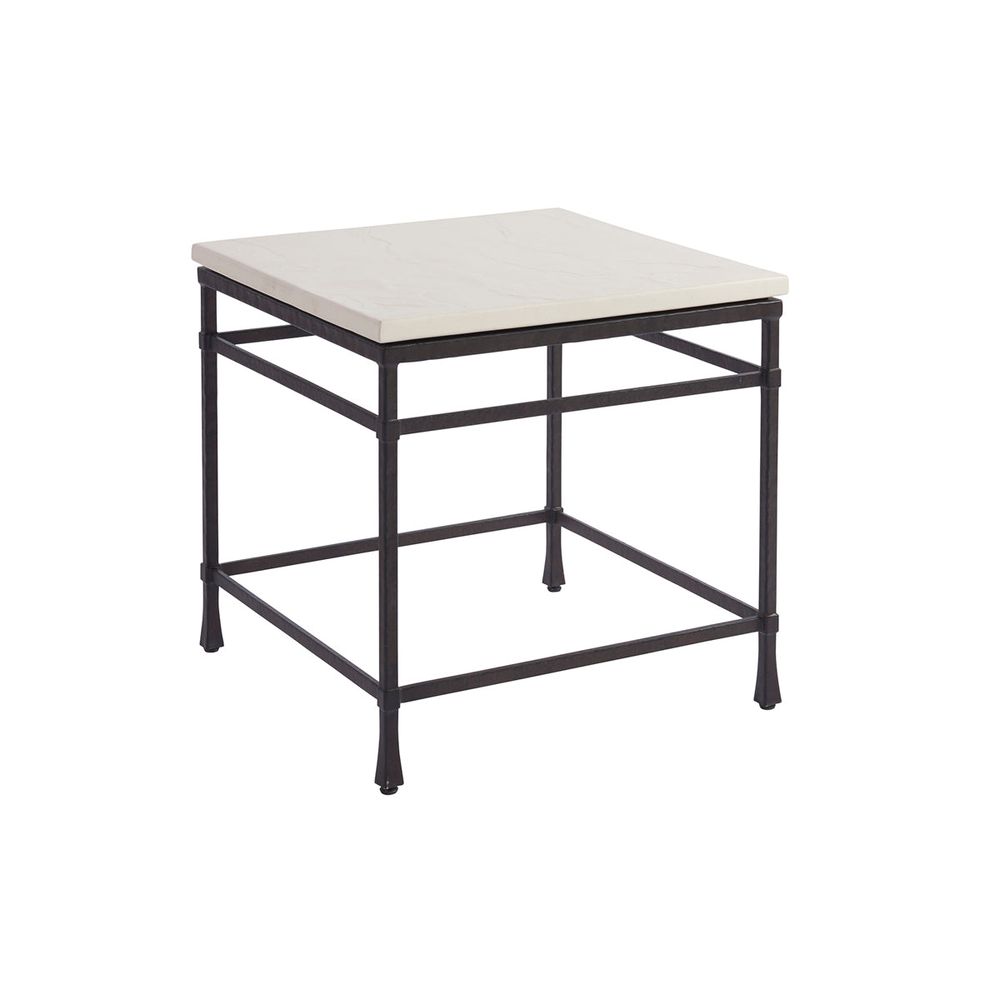 Side Tables Breakwater Metal And Stone Lamp Table - Sandstone