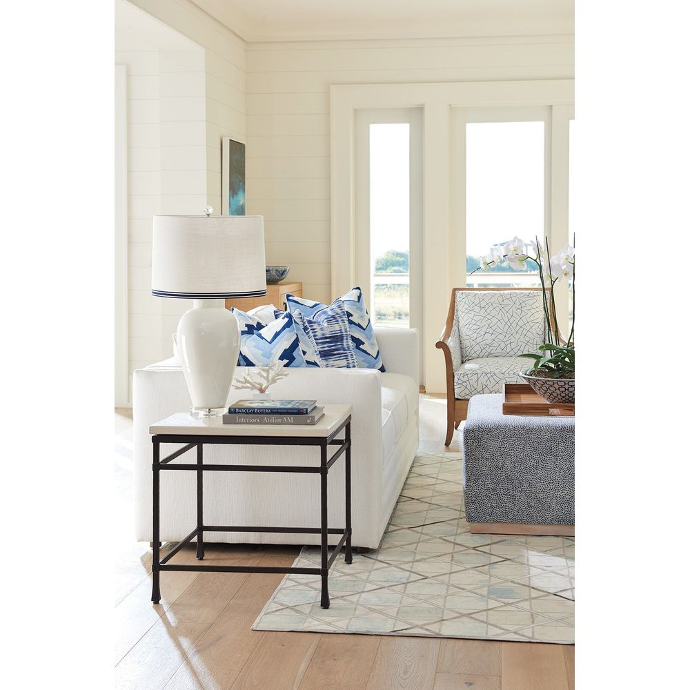 Side Tables Breakwater Metal And Stone Lamp Table - Sandstone