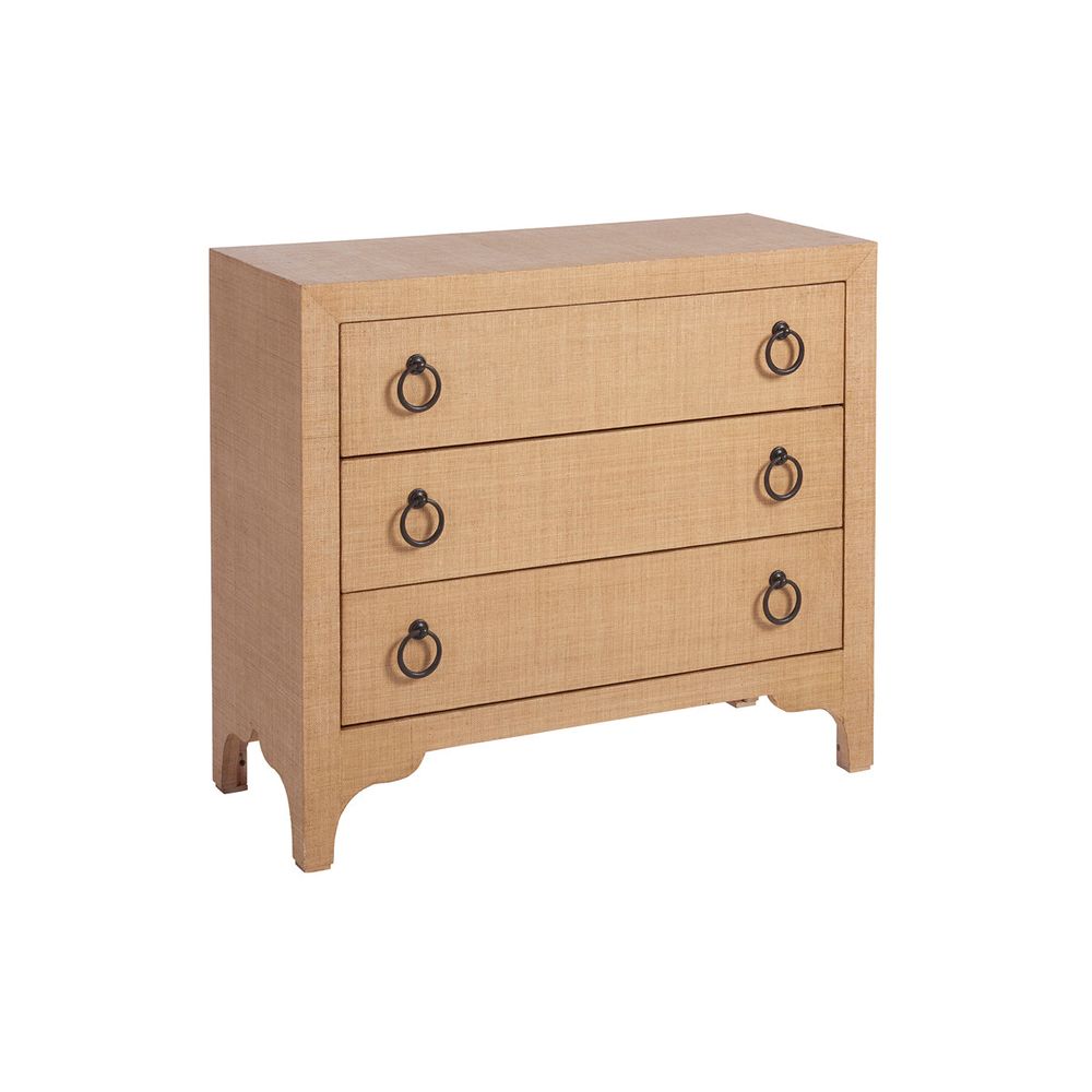 Cabinets & Curios Balboa Island Raffia Hall Chest - Sandstone