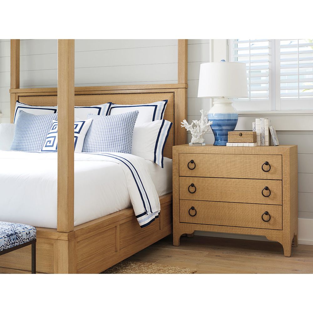 Cabinets & Curios Balboa Island Raffia Hall Chest - Sandstone