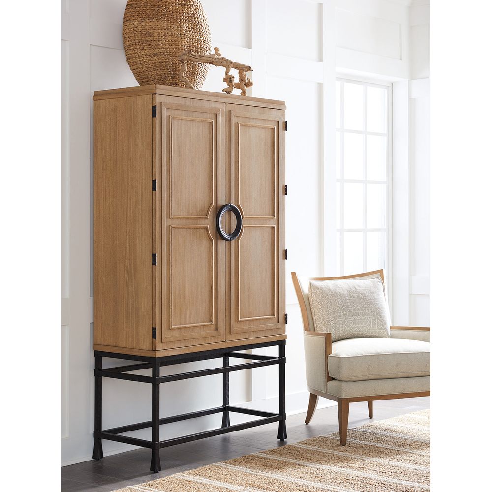 Bar Storage: Cabinets Jade Bar/Chest On Stand - Sandstone