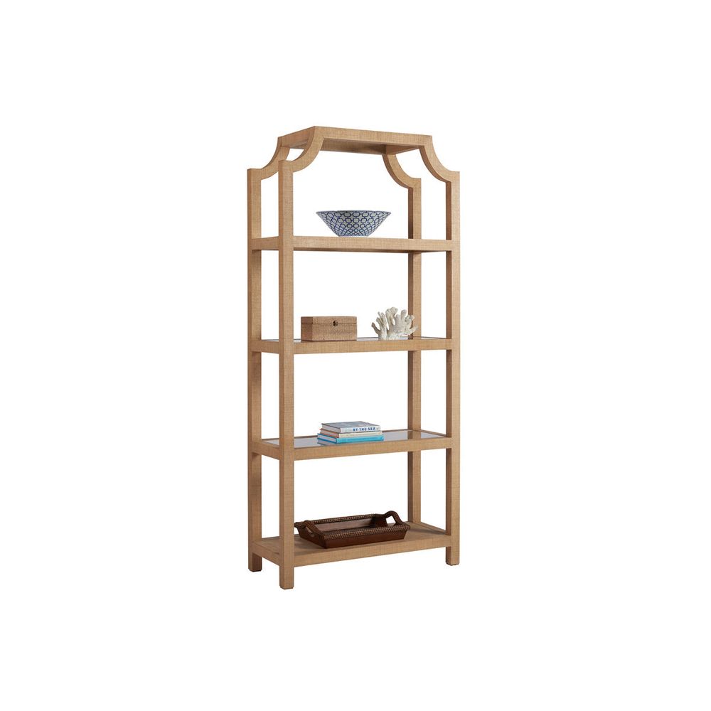Bookcases & Etageres Beachcomber Raffia Etagere - Sandstone