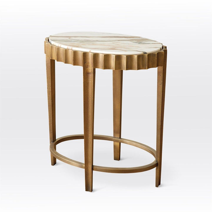 Side Tables Liberty Accent Table-Vintage Brass/Calacatta Gold Marble
