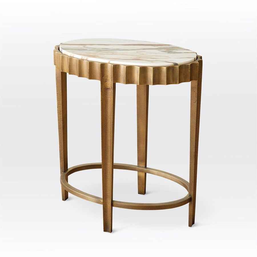Side Tables Liberty Accent Table-Vintage Brass/Calacatta Gold Marble