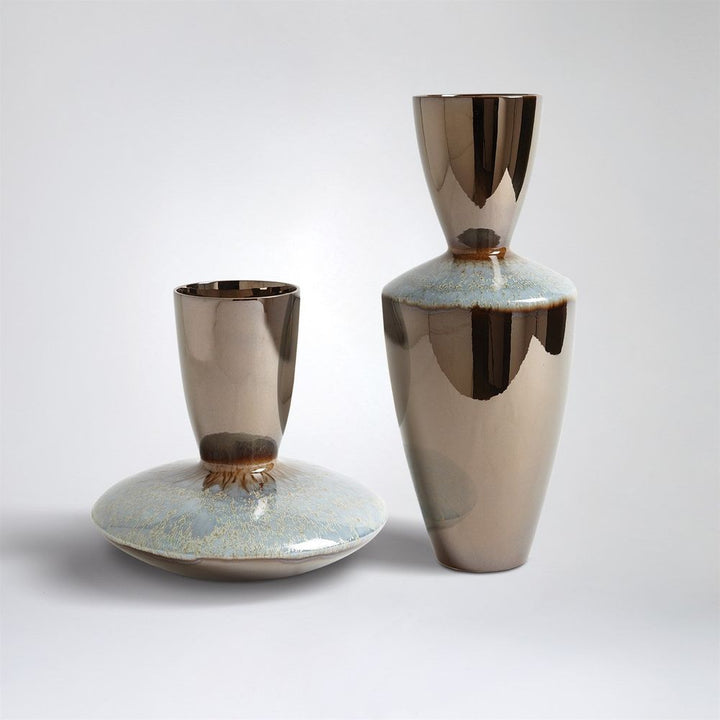 Martas Vase-Bronze Reactive Blue-Low