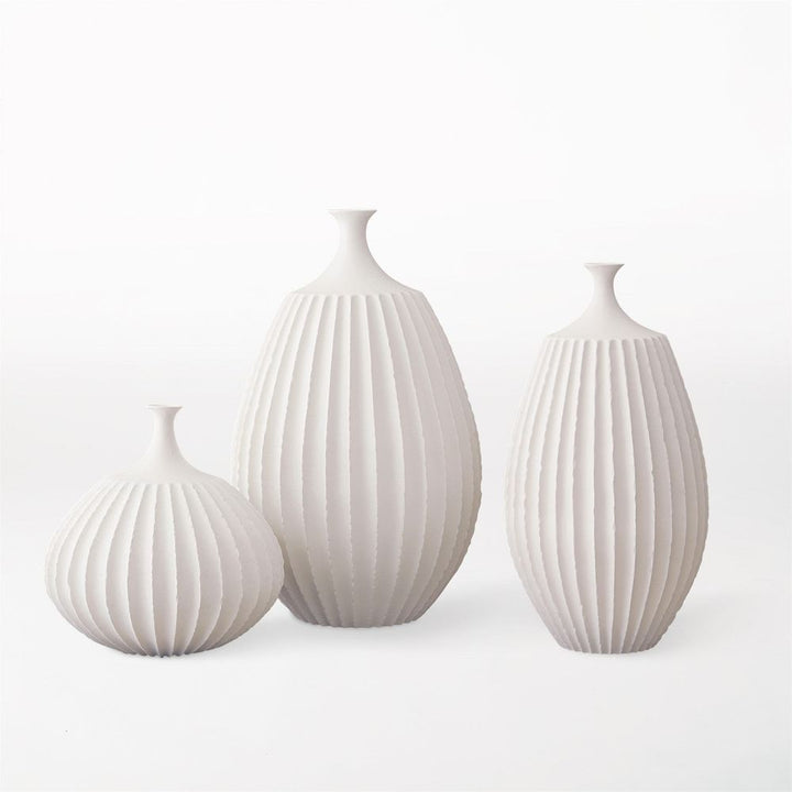 Vases Sawtooth Vase - Rustic White - Lg