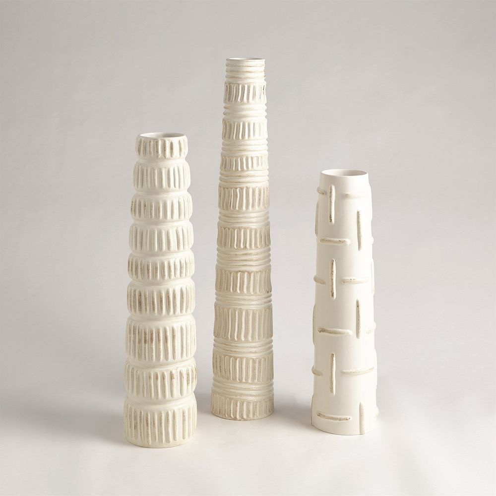 Vases Totem Vase-Antique White-Lg