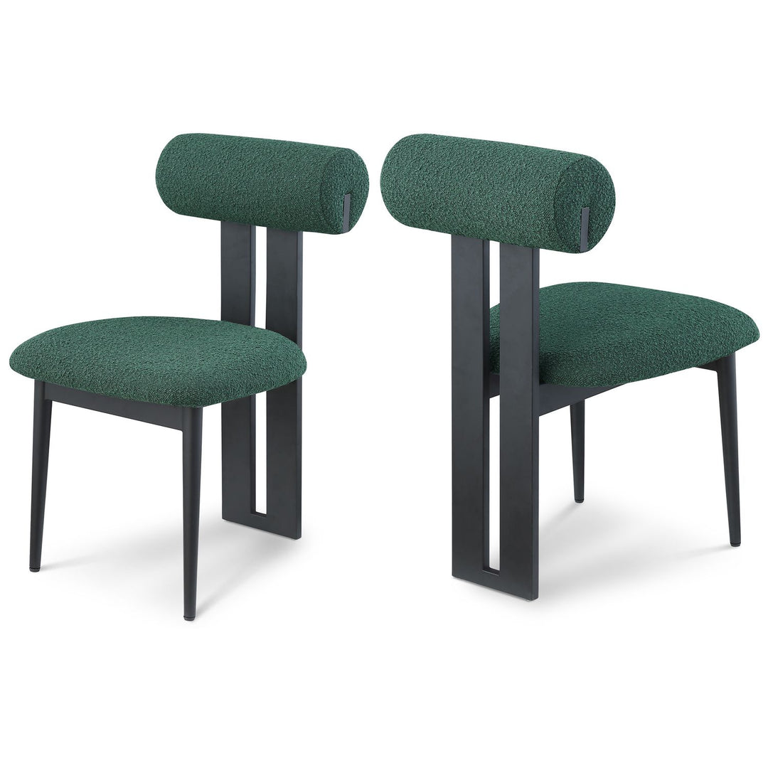 Dario Green Boucle Fabric Upholstered Dining Chair