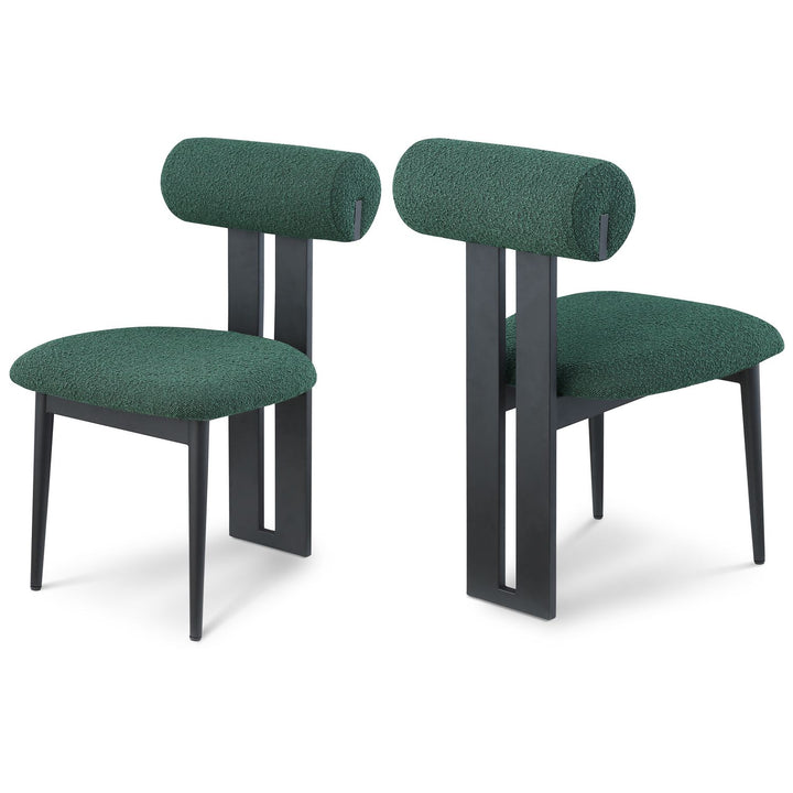 Dario Green Boucle Fabric Upholstered Dining Chair