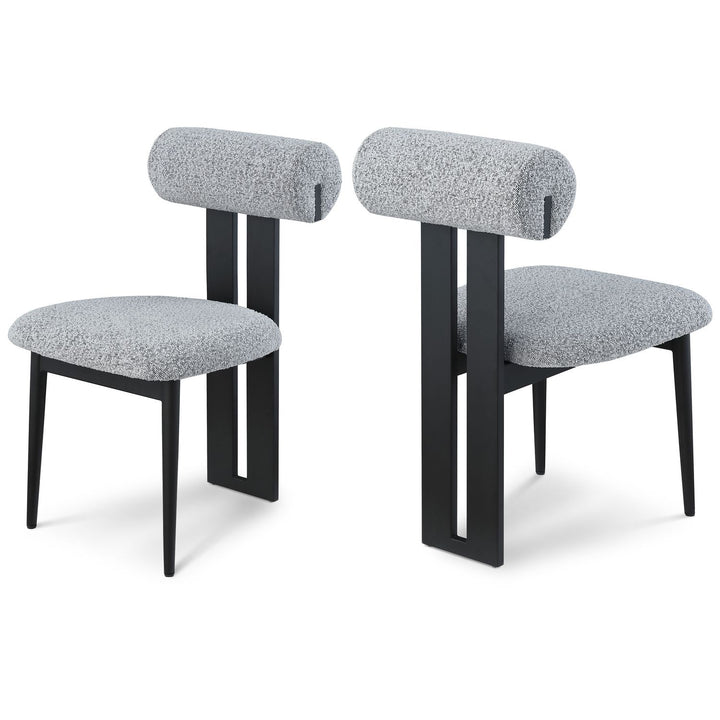 Dario Grey Boucle Fabric Upholstered Dining Chair