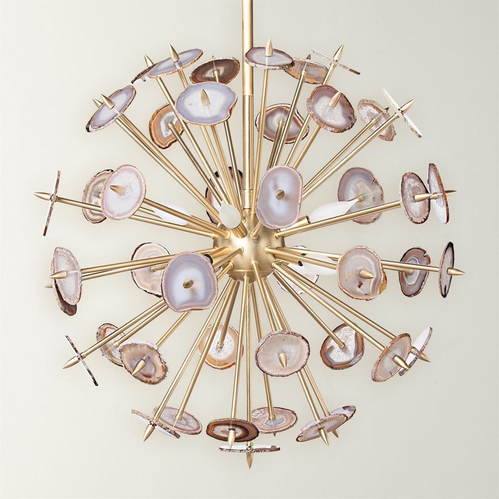 Chandeliers Agate Burst Chandelier-Satin Brass